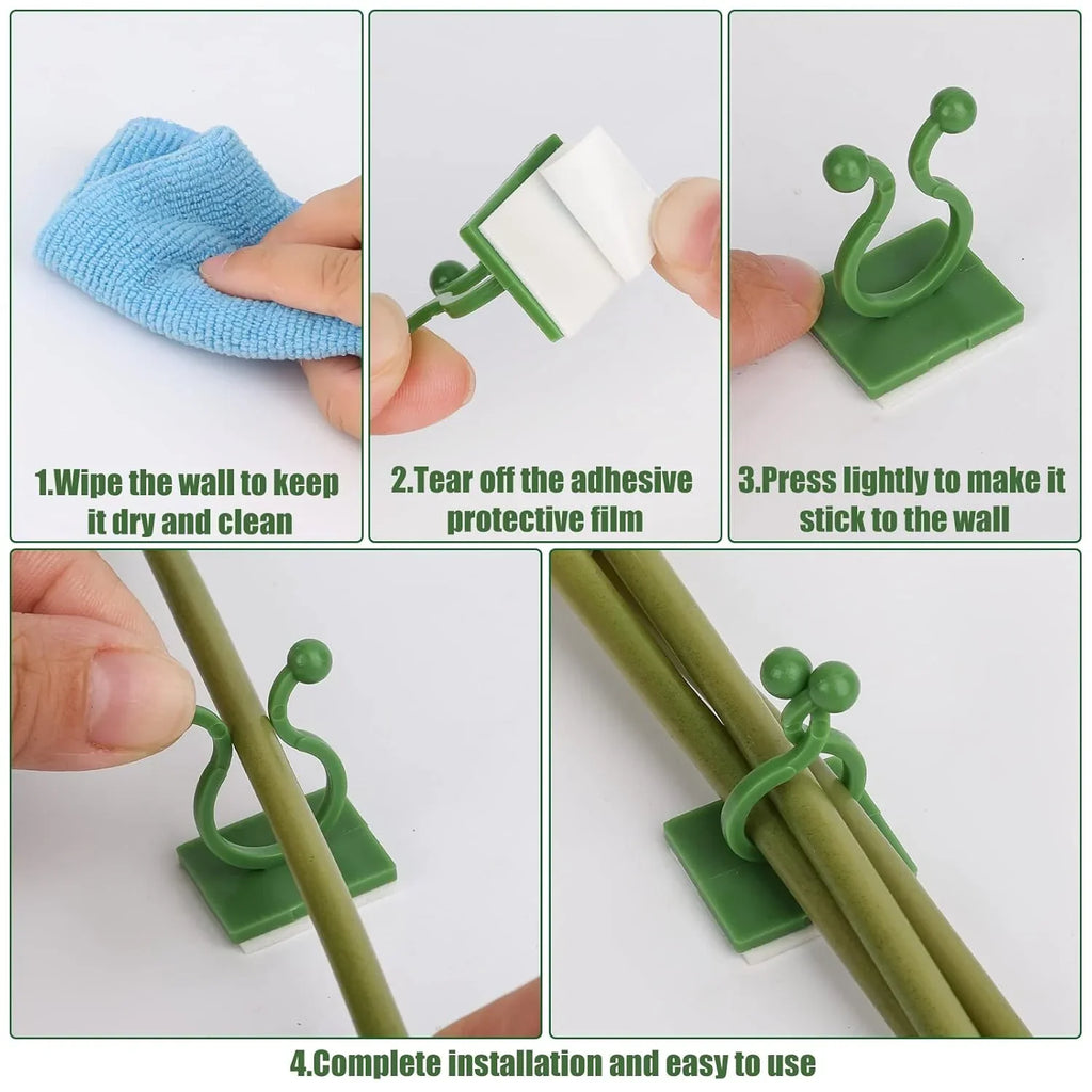 [60 Clips Set] Plant Climbing Self Adhesive Wall Clips