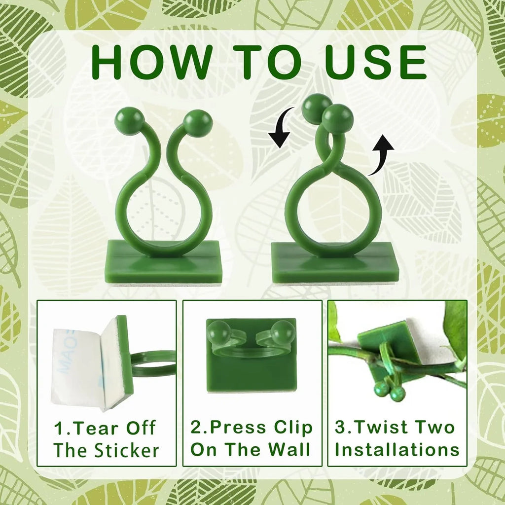 [60 Clips Set] Plant Climbing Self Adhesive Wall Clips.