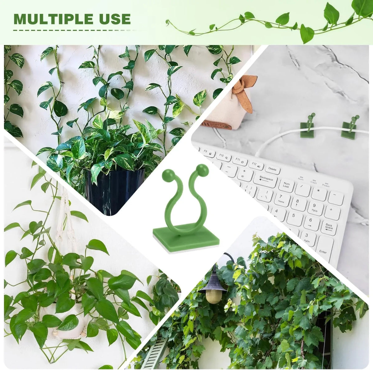 [60 Clips Set] Plant Climbing Self Adhesive Wall Clips.