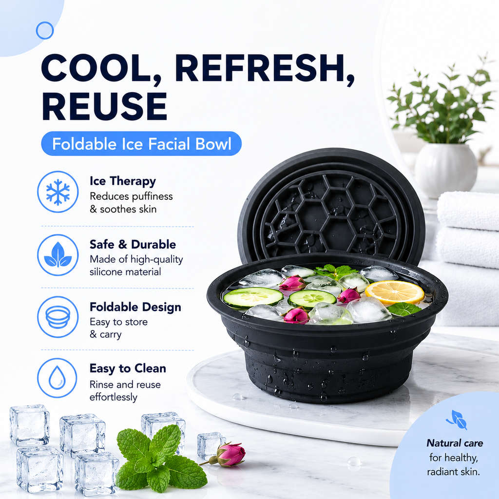 Collapsible Silicone Facial Ice Bowl..