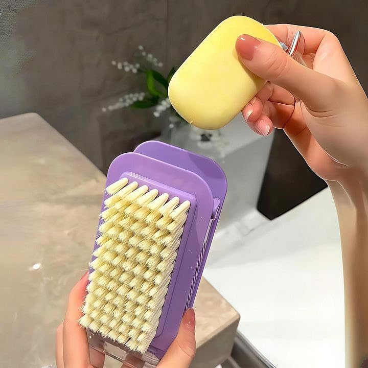 2 in 1 Cloth Washing Brush Foaming Soap Box with Roller Scrub