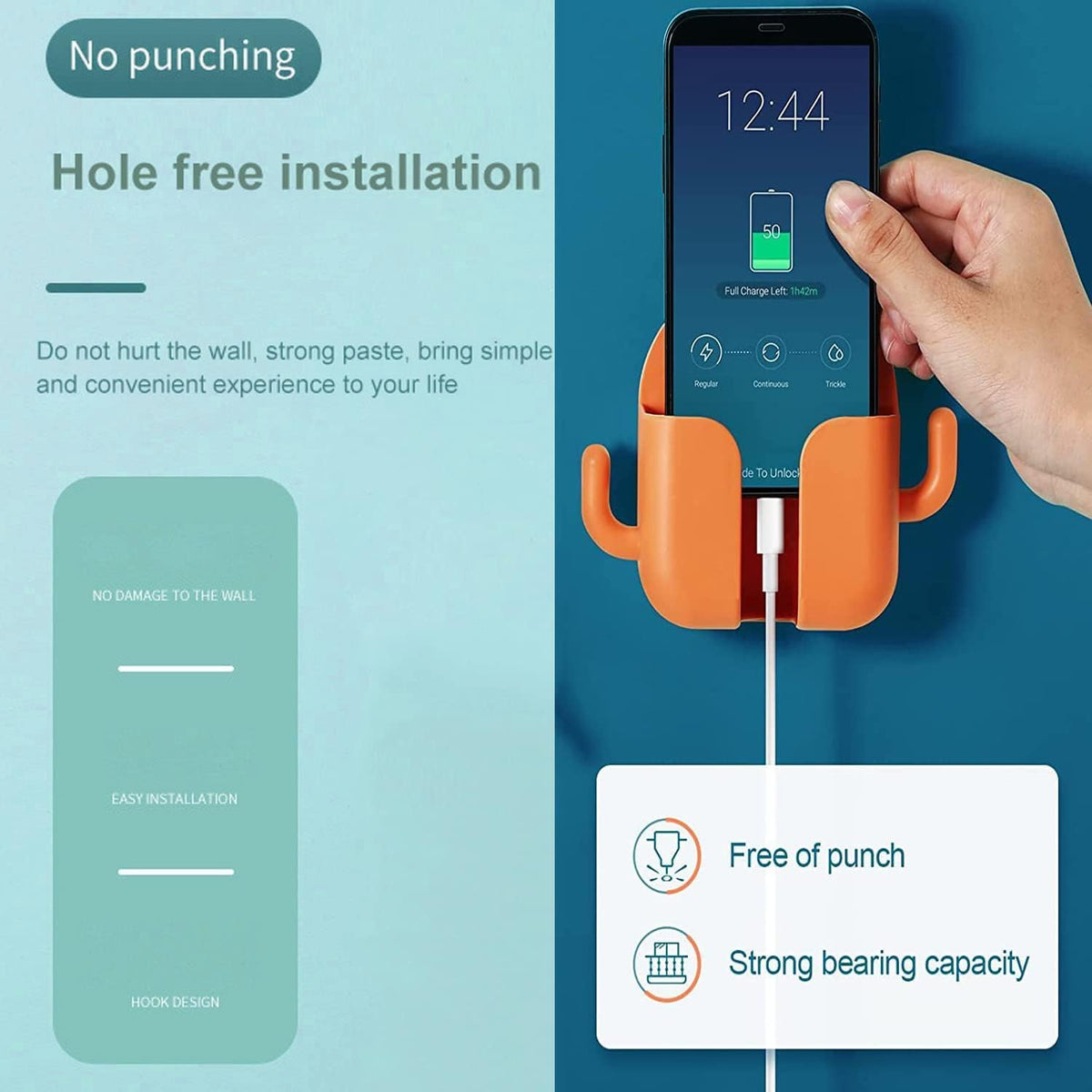 Wall Mounted Phone holder (Free Dual-sided tape on every order).
