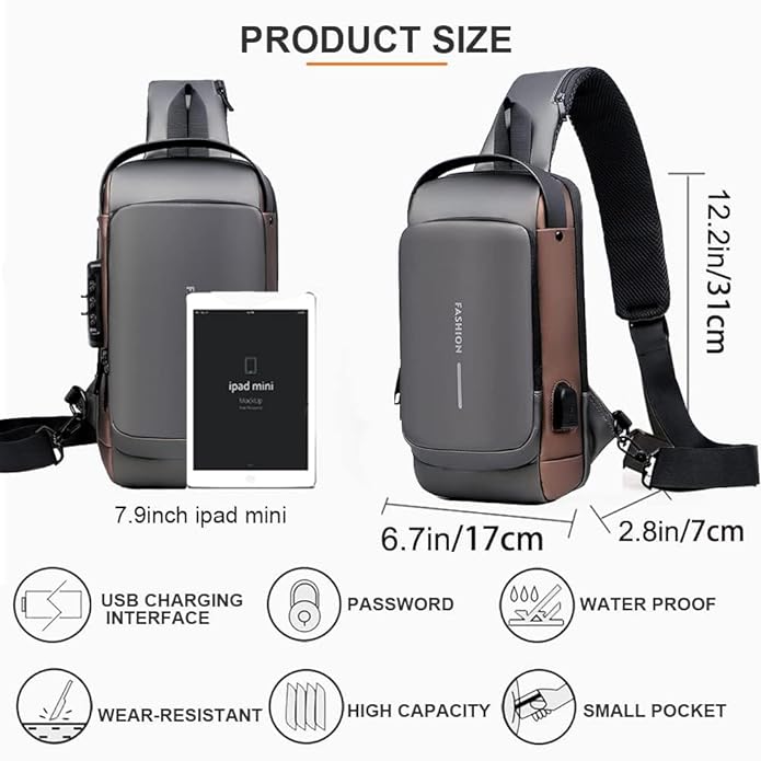 AeroGuard Slim Waterproof Anti-Theft Crossbody Sling Bag