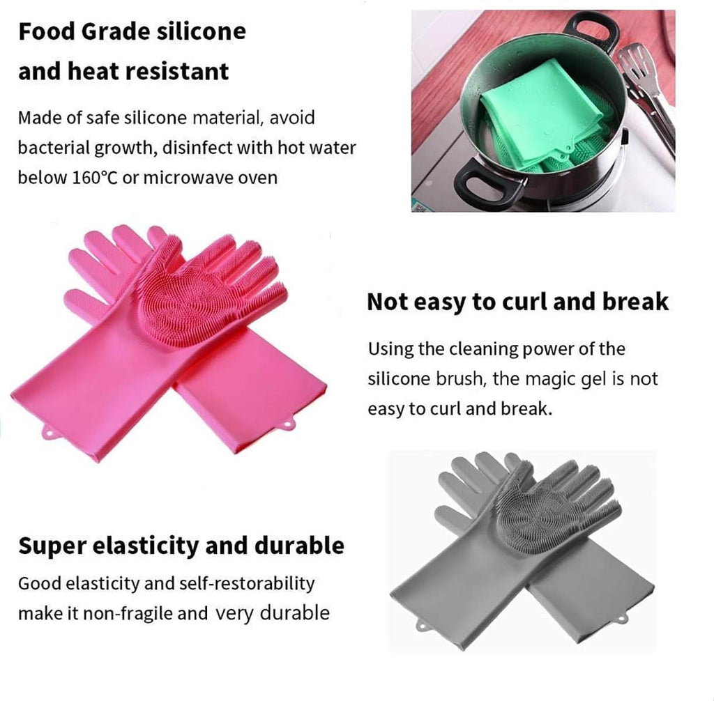 Silicone Reusable Gloves (Buy 1 Pair & Get 1 Pair Free)