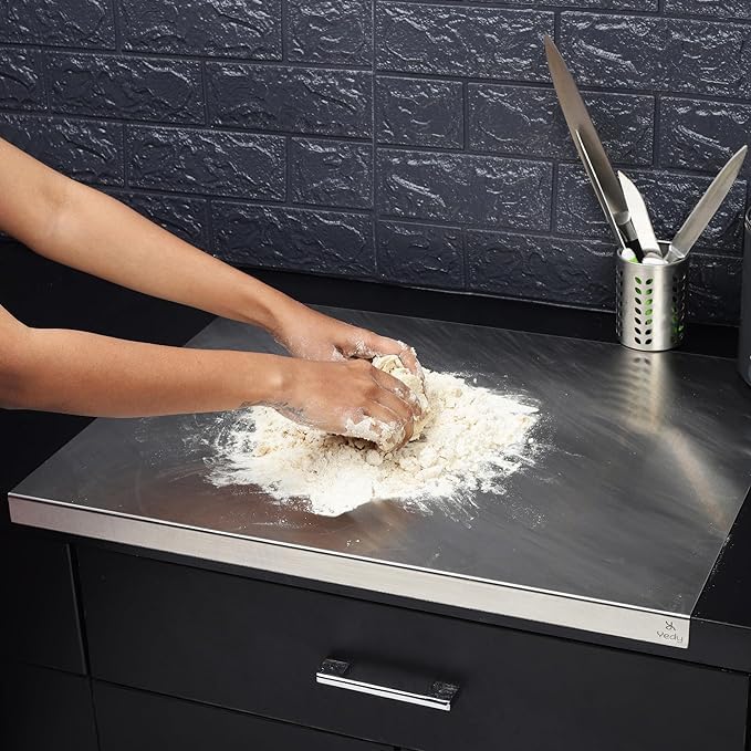 Stainless Steel Chopping Board & Kitchen Countertop - 41 x 31 Cm (Original Big Size)