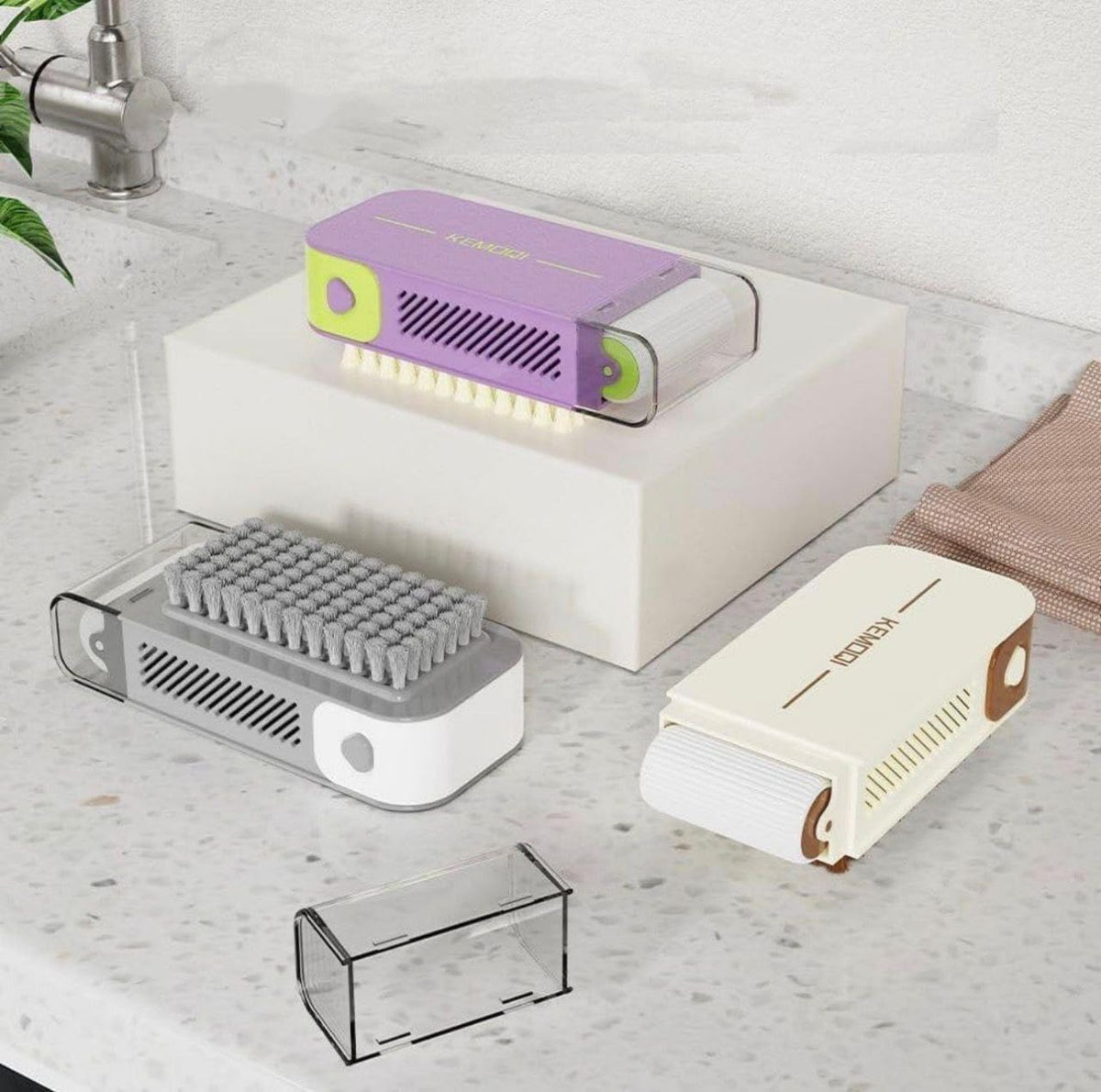 2 in 1 Cloth Washing Brush Foaming Soap Box with Roller Scrub