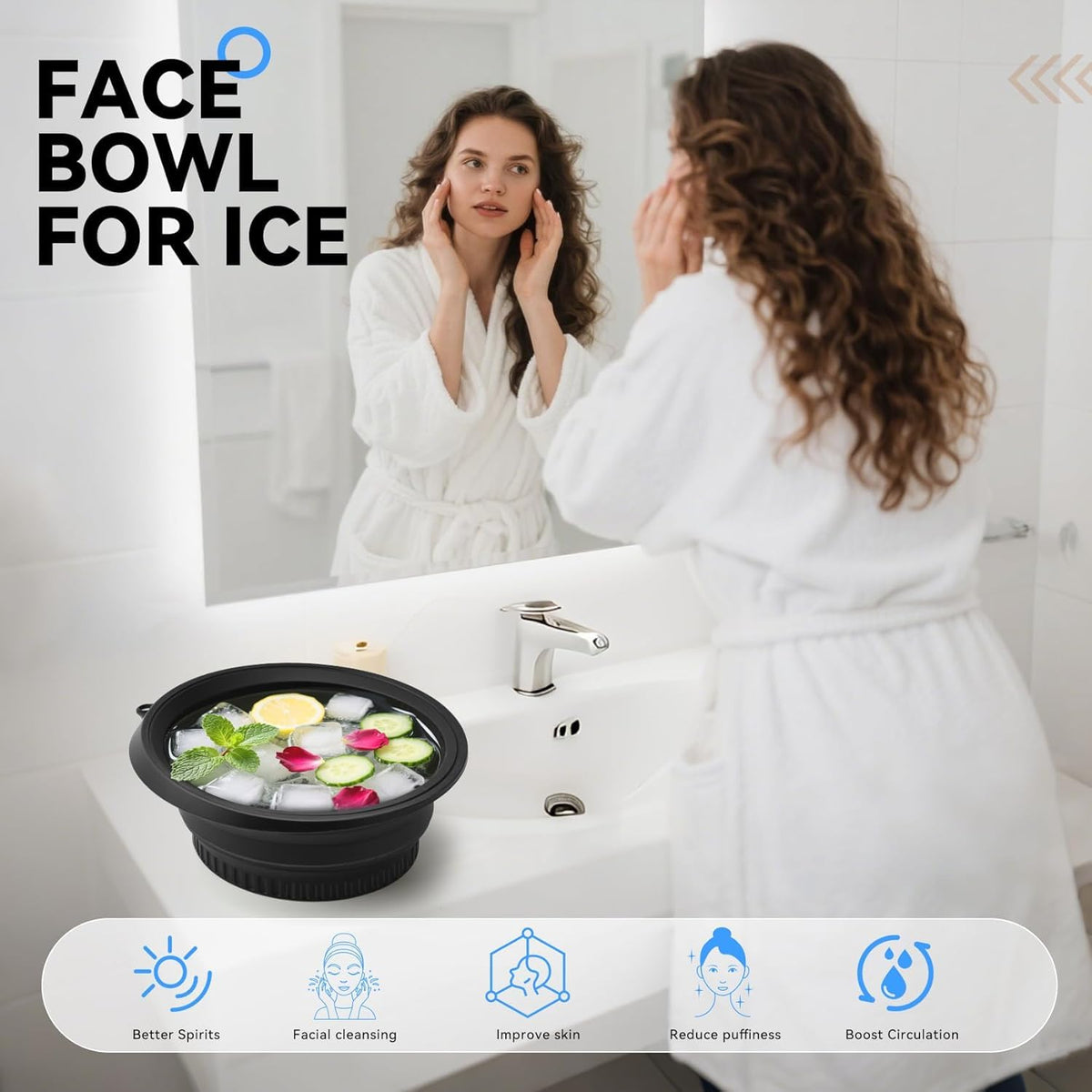 Collapsible Silicone Facial Ice Bowl.