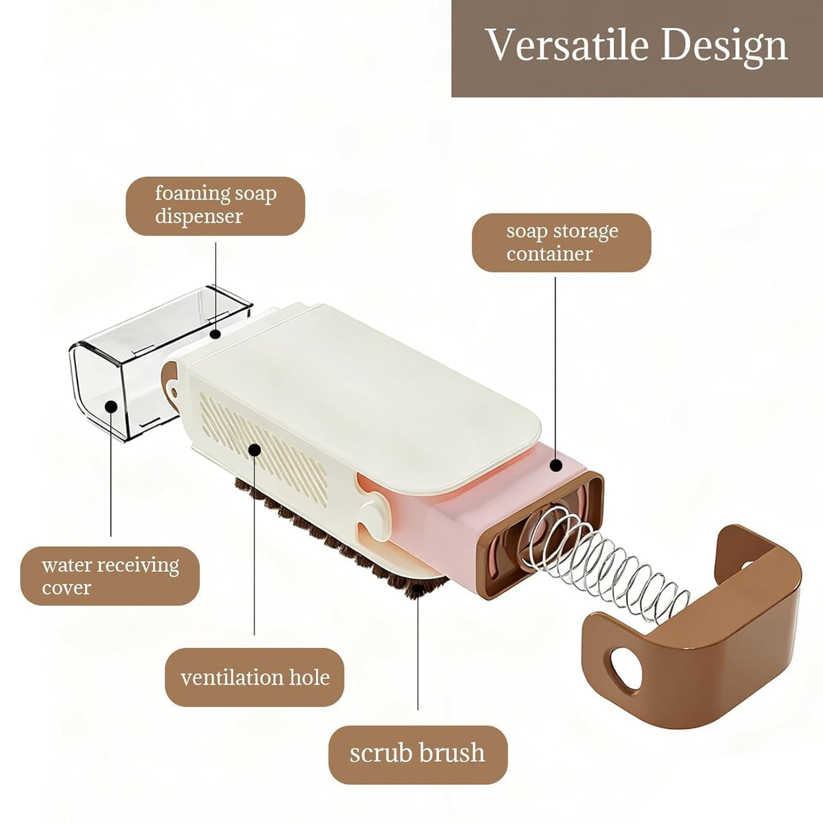 2 in 1 Cloth Washing Brush Foaming Soap Box with Roller Scrub