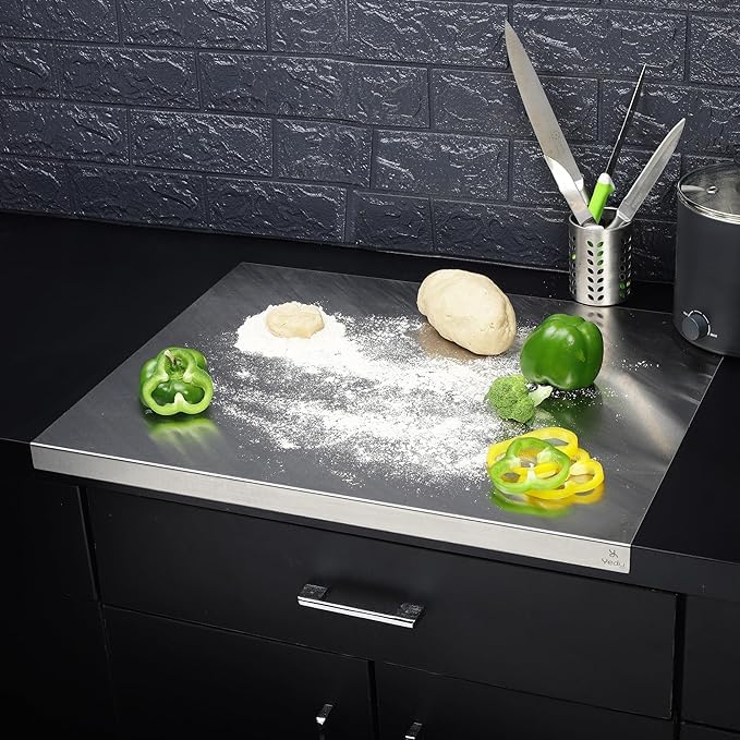 Stainless Steel Chopping Board & Kitchen Countertop - 41 x 31 Cm (Original Big Size)