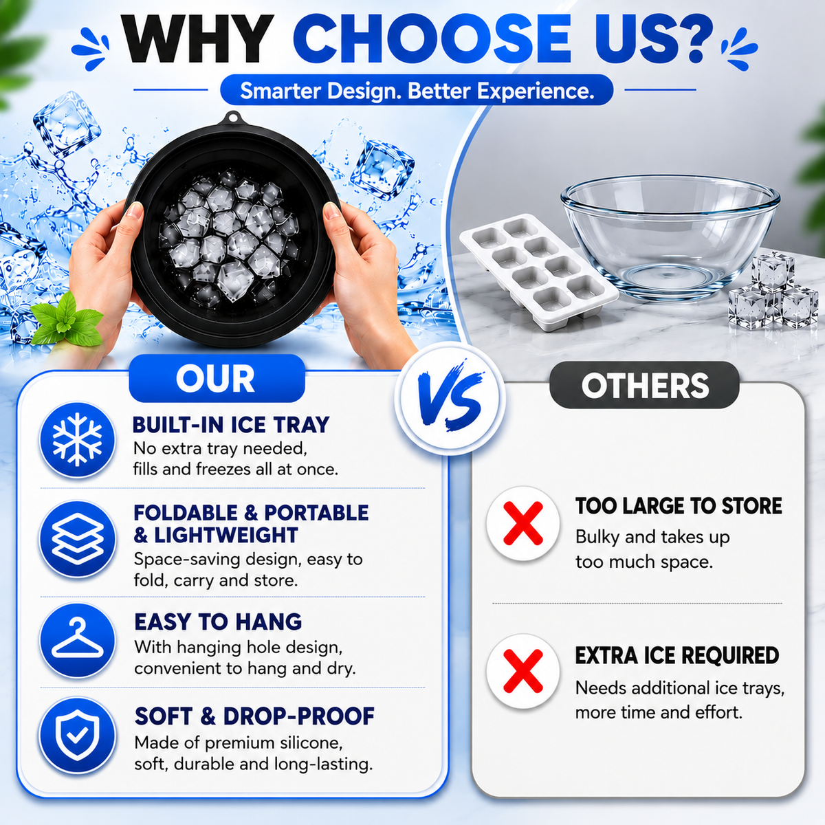 Collapsible Silicone Facial Ice Bowl..