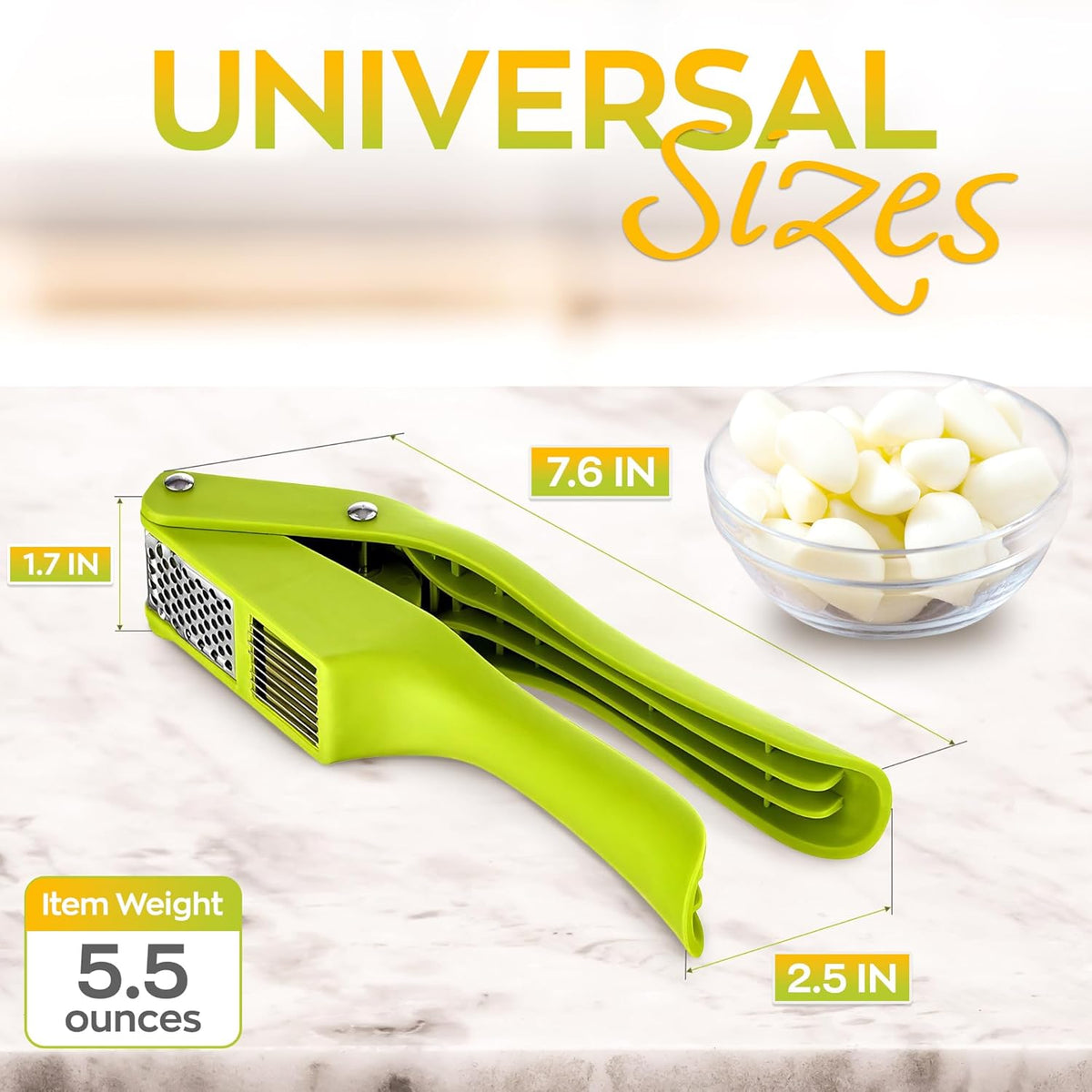 2 in 1 Garlic Press Stainless Steel Garlic Mincer Chopper