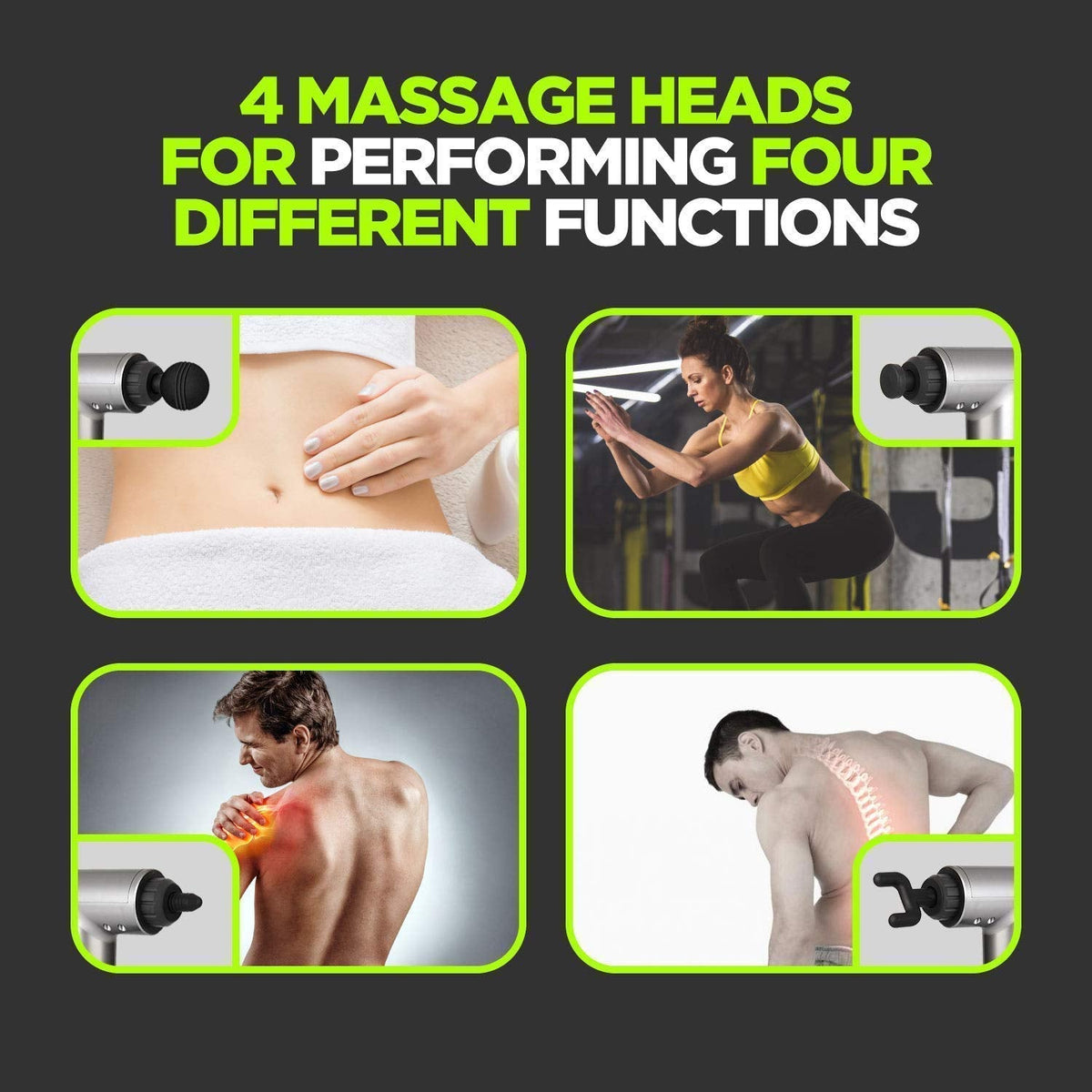 Gun Massager, 6 Speeds Cordless Handheld