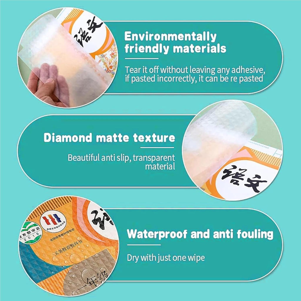 Transparent Protective Self-adhesive Book Covers (Pack of 30).