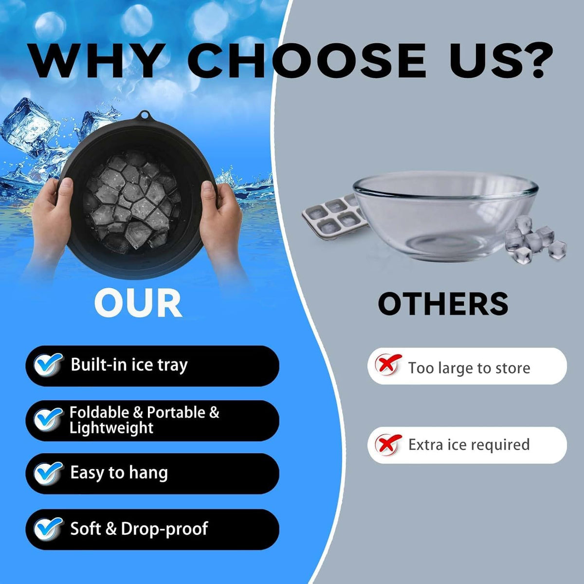 Collapsible Silicone Facial Ice Bowl..