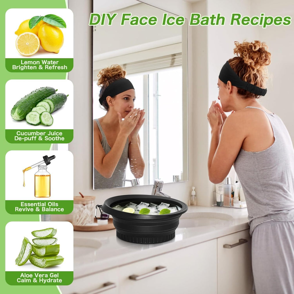 Collapsible Silicone Facial Ice Bowl.
