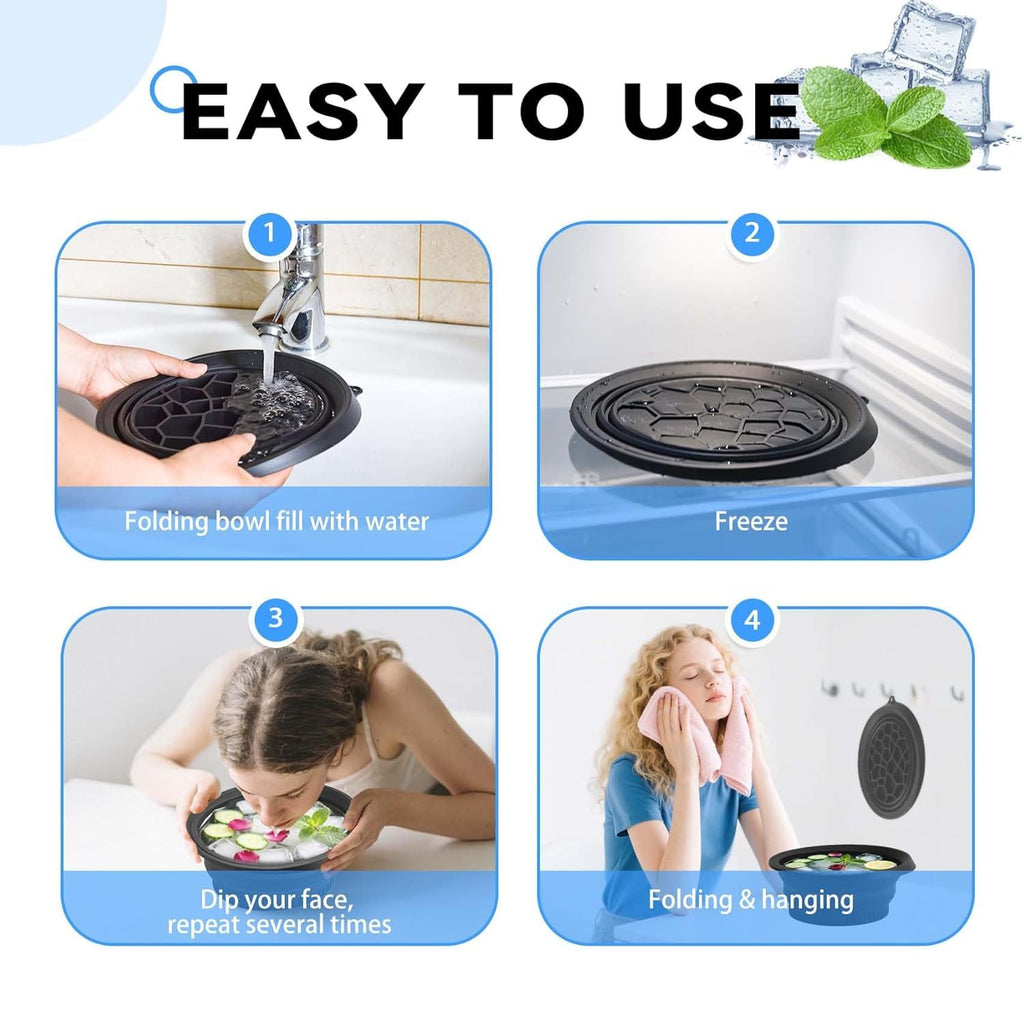Collapsible Silicone Facial Ice Bowl.
