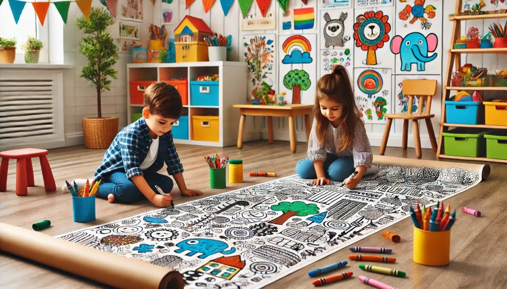 Drawing Colouring Roll sheet for Kids.