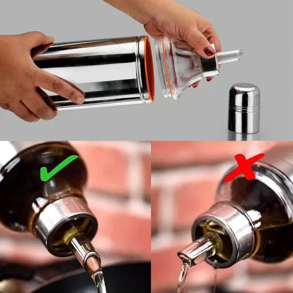 Stainless Steel OIL DISPENSER Set 1000 ML (BUY 1 GET 1 FREE)