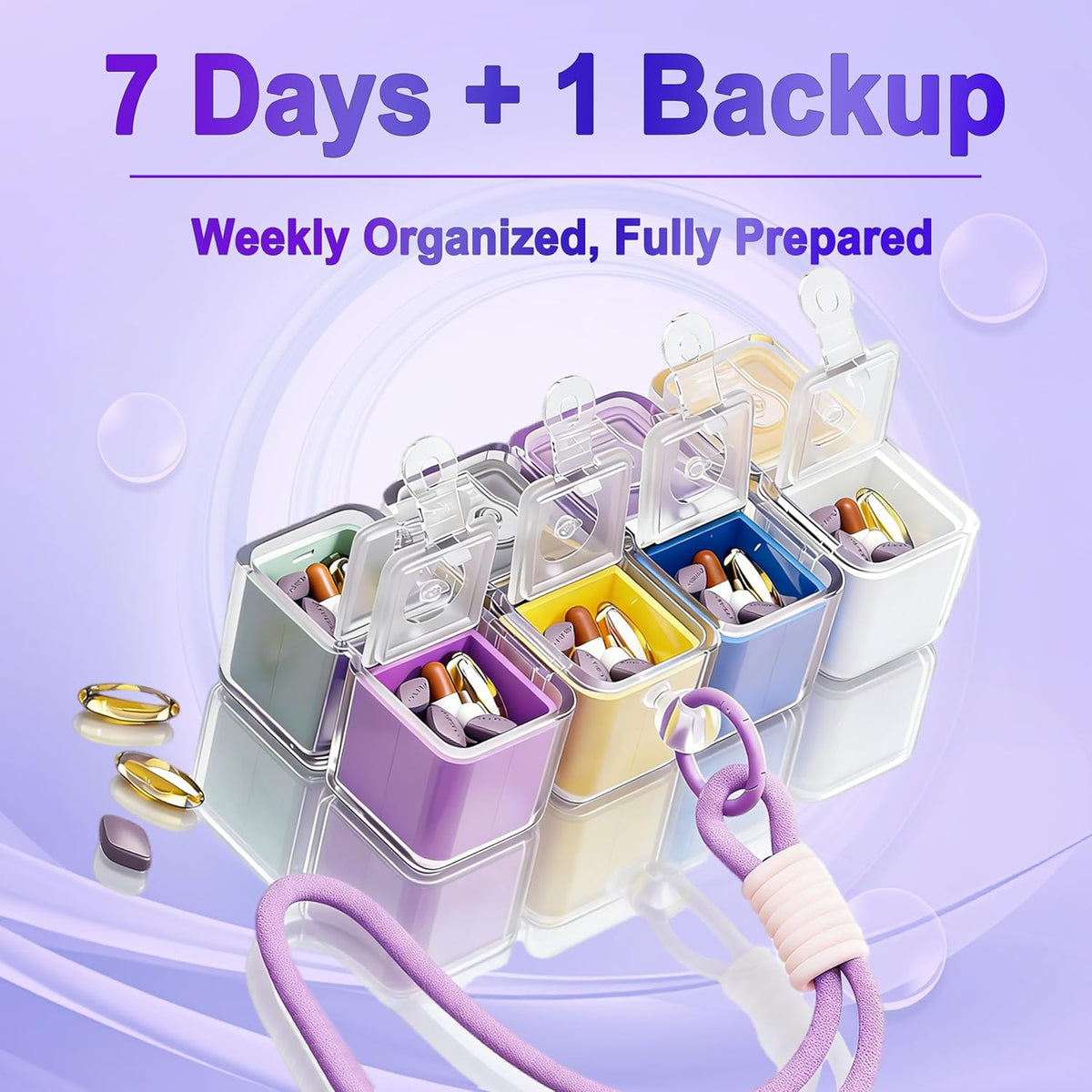Cube Shape Portable Pill Organizer