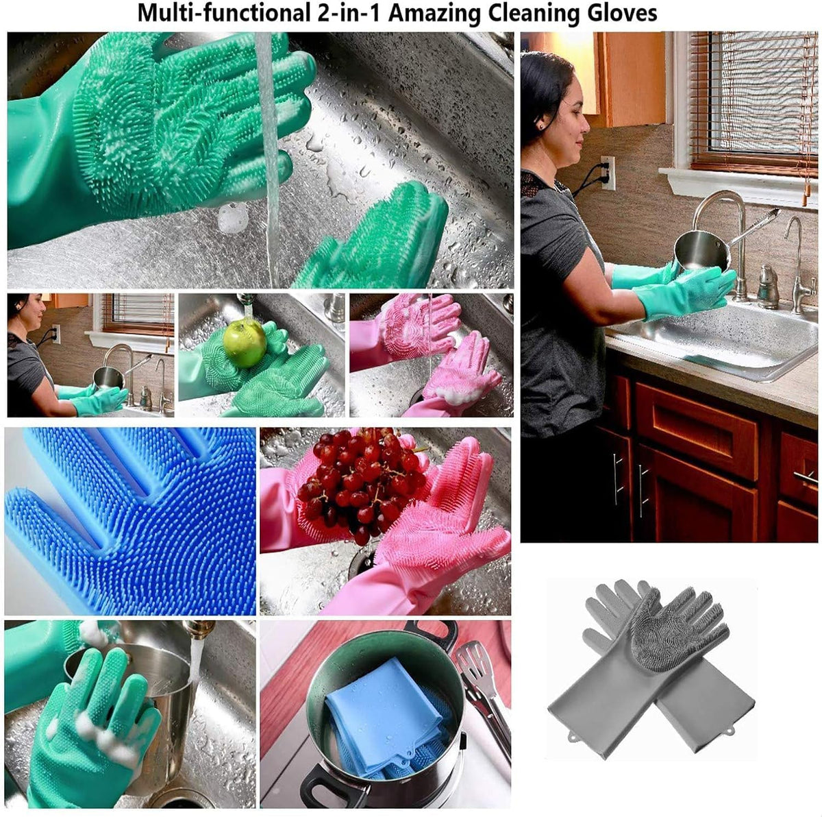 Silicone Reusable Gloves (Buy 1 Pair & Get 1 Pair Free)