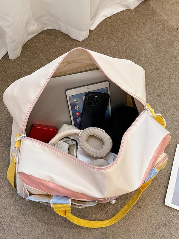 Colourblocked Duffel Bag.