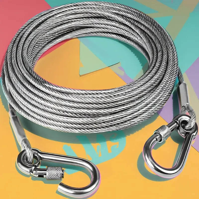 Heavy-Duty Stainless Steel Clothesline with Carabiner Hooks (BUY 1 GET 1 FREE)