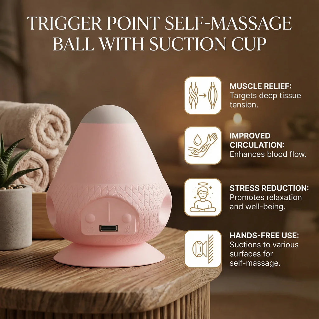 Trigger point self-massage ball with suction cup